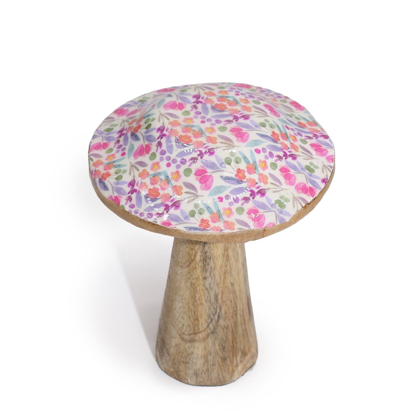 Small Enamelled Mushroom - 10cm - Pretty Floral - Luna Panther