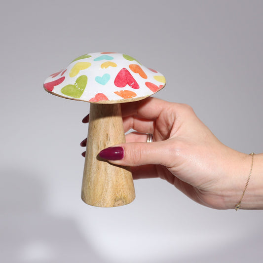 Small Enamelled Mushroom - 10cm - Pretty Floral - Luna Panther alternate view