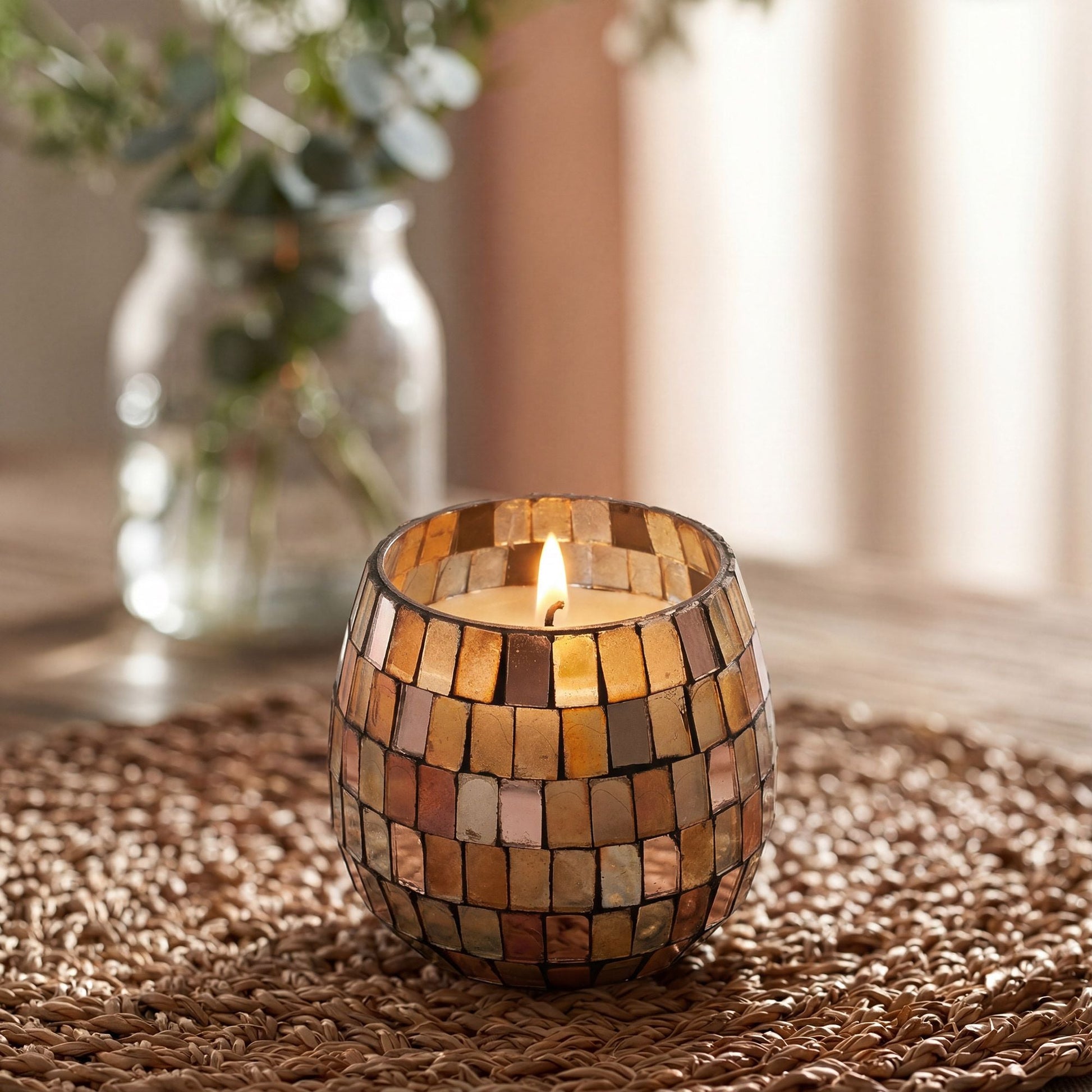 Small Glass Jar Candles - Amber Mosaic - Luna Panther