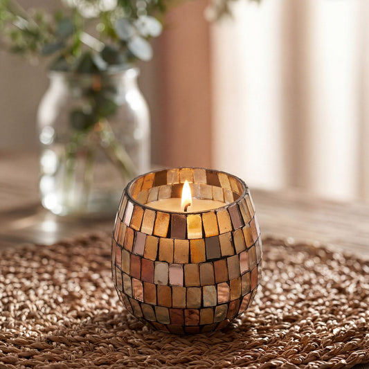 Small Glass Jar Candles - Amber Mosaic - Luna Panther alternate view