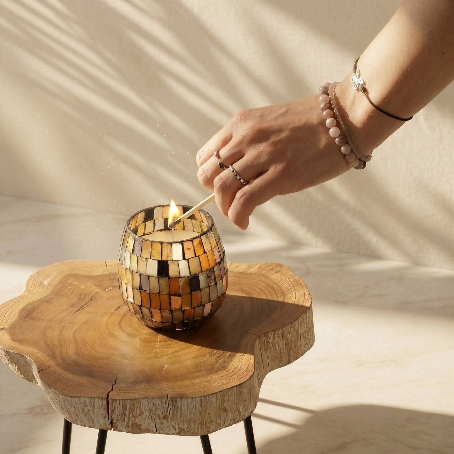 Small Glass Jar Candles - Amber Mosaic - Luna Panther
