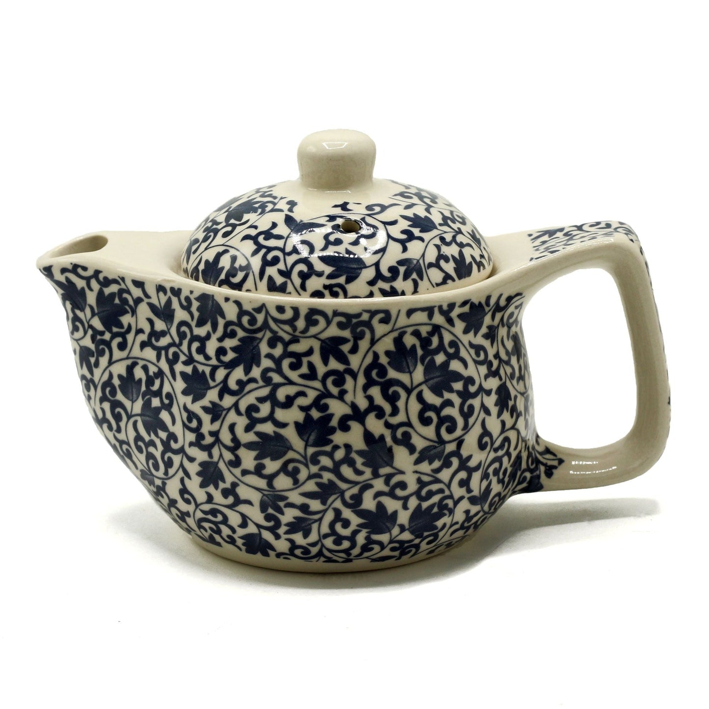 Polished Small Herbal Teapot - Blue Pattern featuring natural patterning and unique variations - Luna Panther