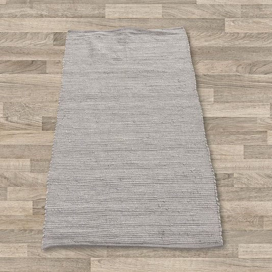 Small Indian Handloom Cotton Rug - Grey - Luna Panther alternate view