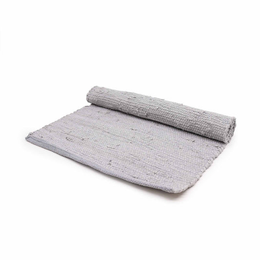 Small Indian Handloom Cotton Rug - Grey - Luna Panther