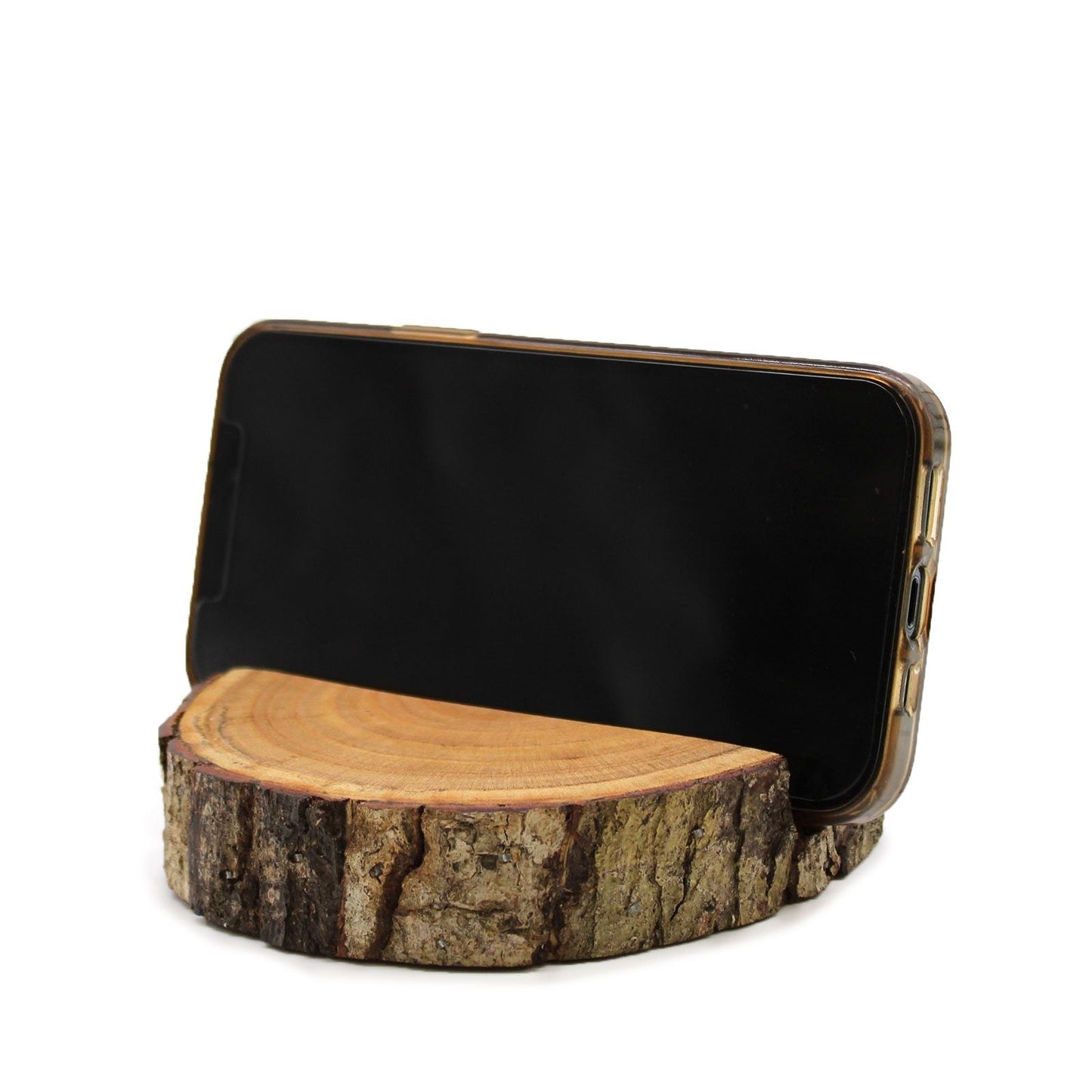 Small Log Phone Holder (full slice) - Natural - Luna Panther
