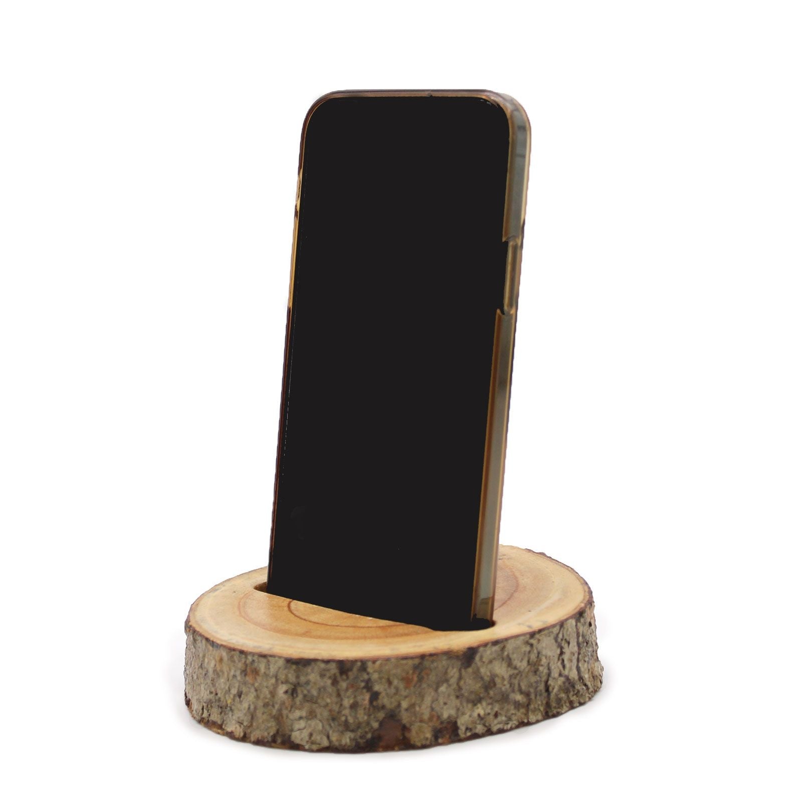 Small Log Phone Holder (slot) - Natural - Luna Panther