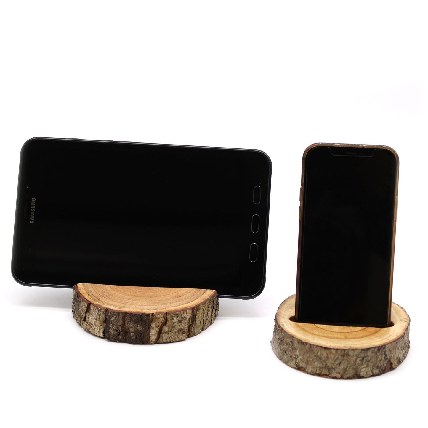 Small Log Phone Holder (slot) - Natural - Luna Panther