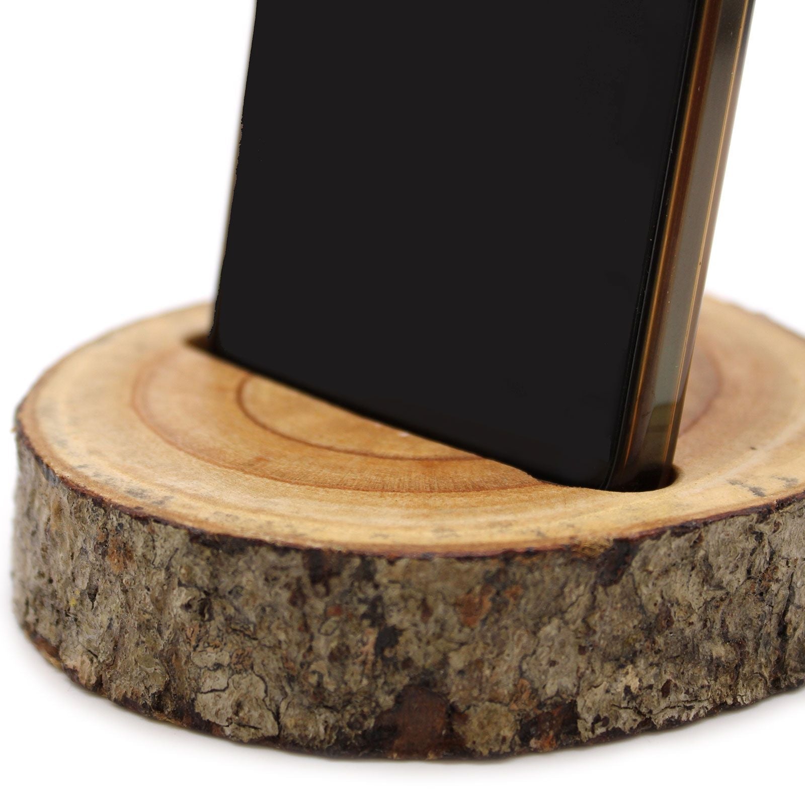 Small Log Phone Holder (slot) - Natural - Luna Panther