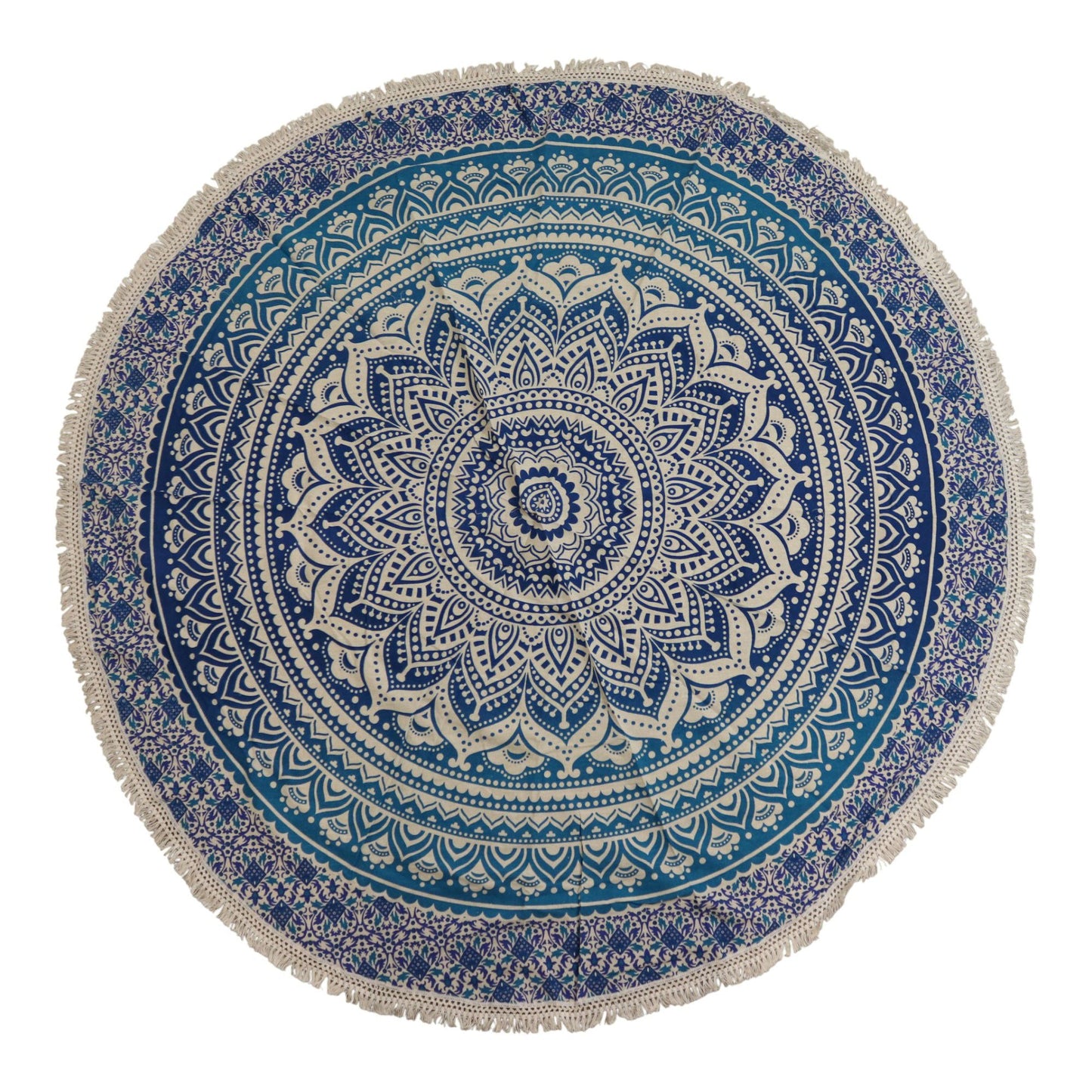 Small Mandala Roundie Cotton Art (130cm) - Classic Blue - Luna Panther