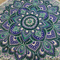 Small Mandala Roundie Cotton Art (130cm) - Teal & Blue - Luna Panther