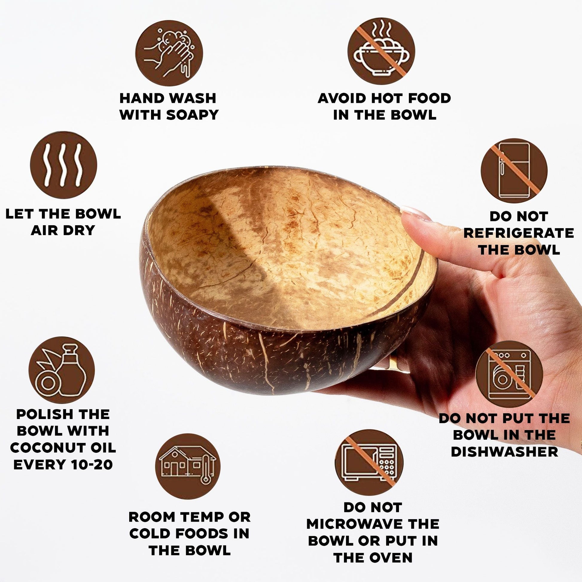 Small Natural Coconut Bowl - Luna Panther