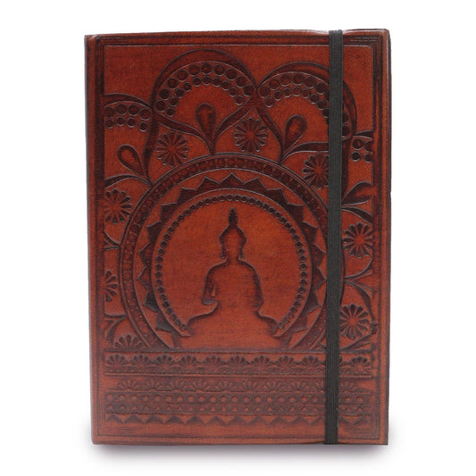 Small Notebook with strap - Tibetan Mandala - Luna Panther alternate view