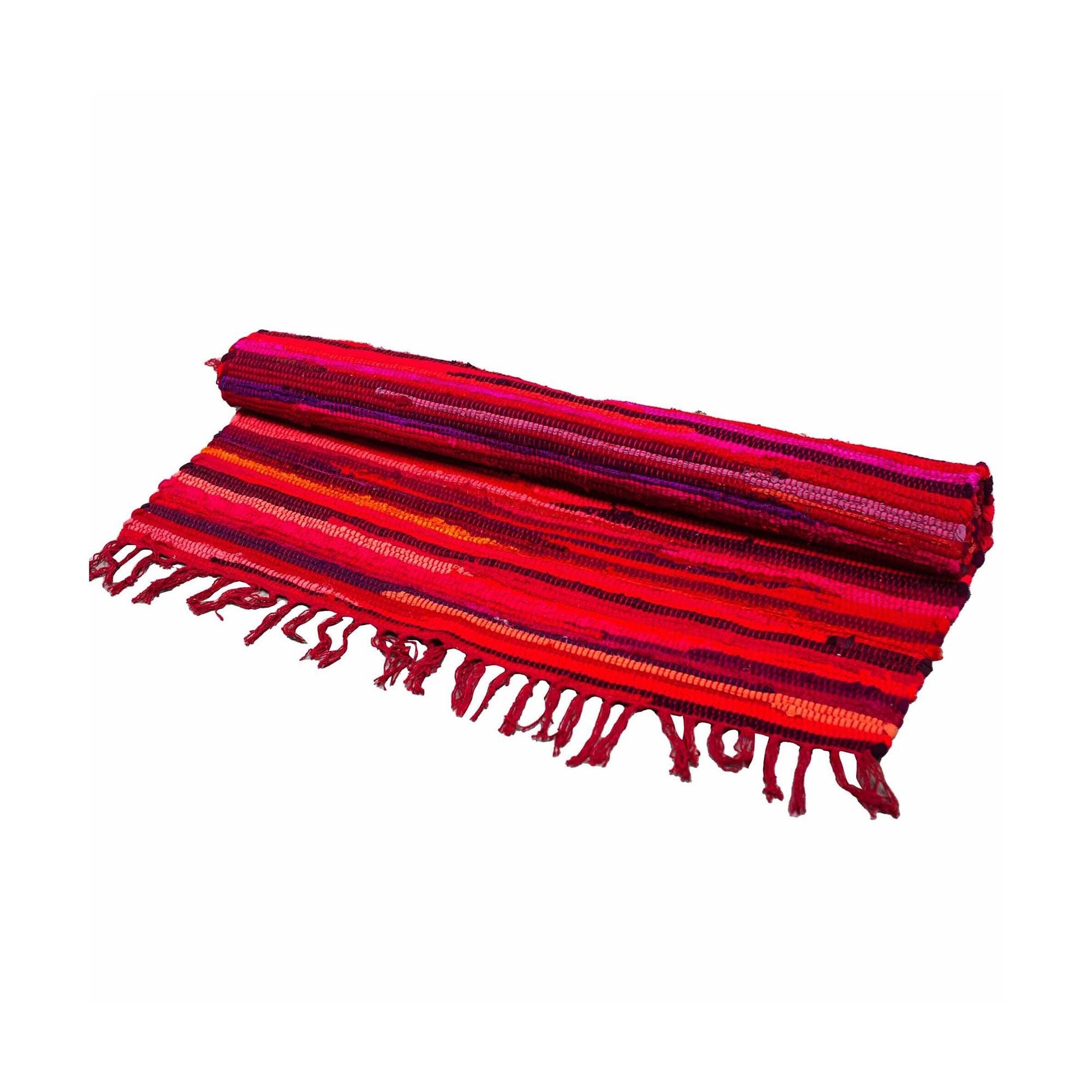 Polished Small Rag Rug - 50x90cm - premium quality - Shocking Pinks featuring natural patterning and unique variations - Luna Panther