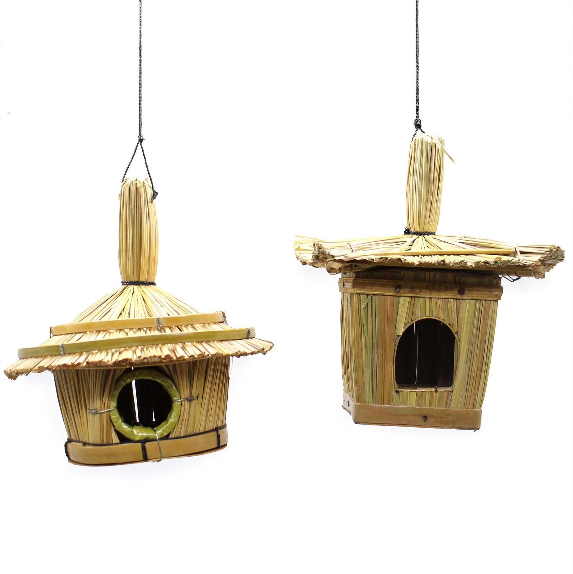 Small Round Seagrass Bird Box 17x17cm - Luna Panther