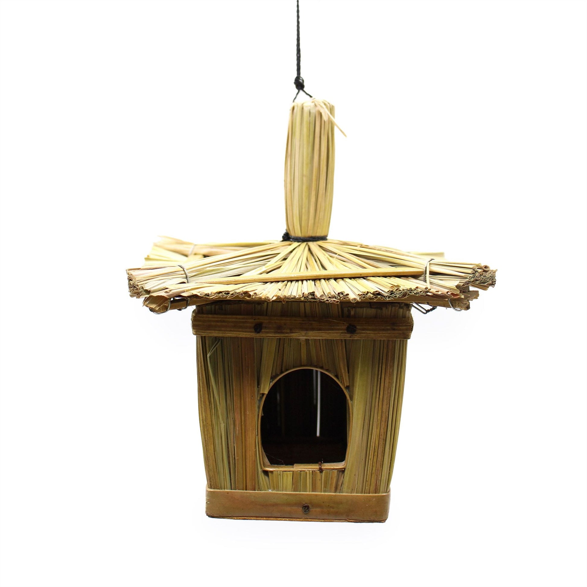 Small Square Seagrass Bird Box 18x13cm - Luna Panther