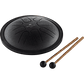 Polished Luna Panther Small Steel Tongue Drum 7" Tongue Drum, F Minor, Black - SSTD1BK featuring natural patterning - Luna Panther