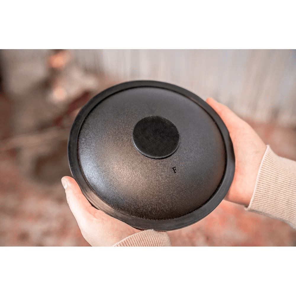 Polished Small Steel Tongue Drum 7 Tongue Drum F Minor Black Sstd1Bk featuring natural patterning and unique variations - Luna Panther