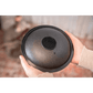 Polished Small Steel Tongue Drum 7 Tongue Drum F Minor Black Sstd1Bk featuring natural patterning and unique variations - Luna Panther