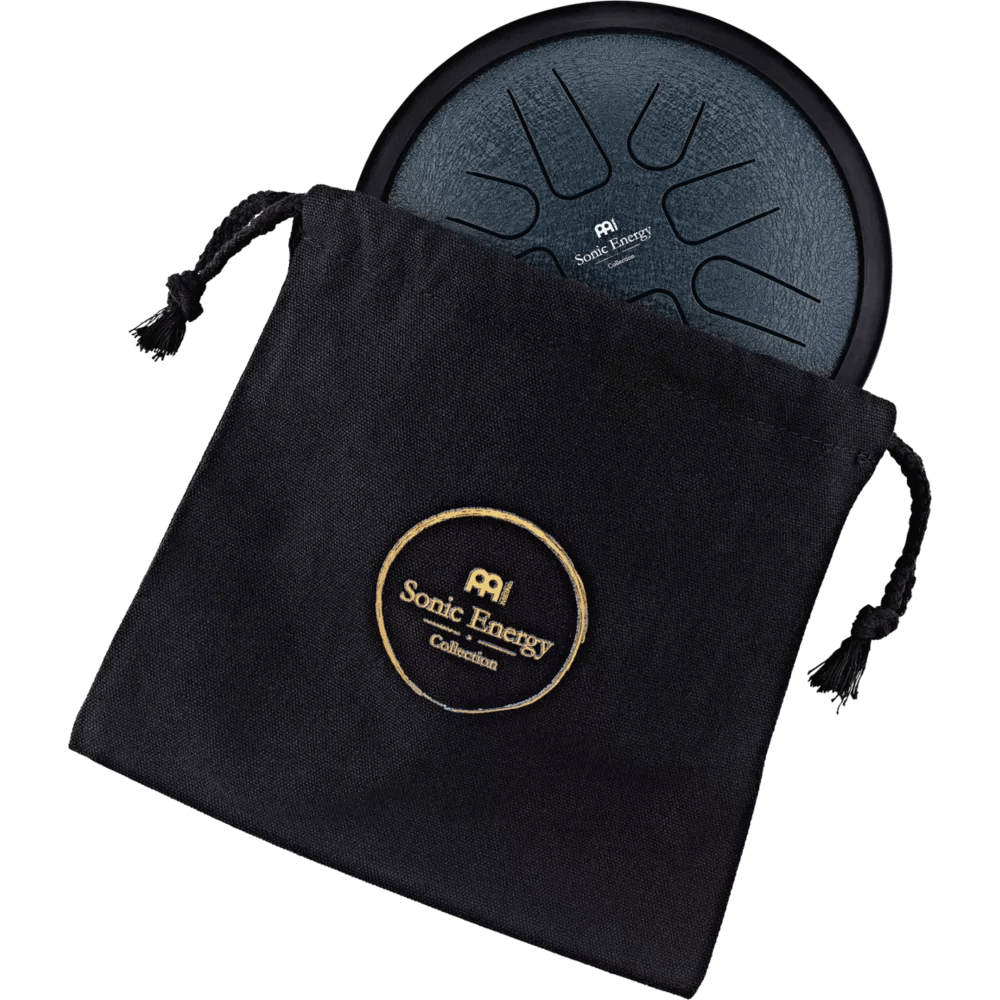 Polished Small Steel Tongue Drum 7 Tongue Drum G Minor Navy Blue Sstd2Nb featuring natural patterning and unique variations - Luna Panther
