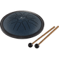 Polished Small Steel Tongue Drum 7 Tongue Drum G Minor Navy Blue Sstd2Nb featuring natural patterning and unique variations - Luna Panther