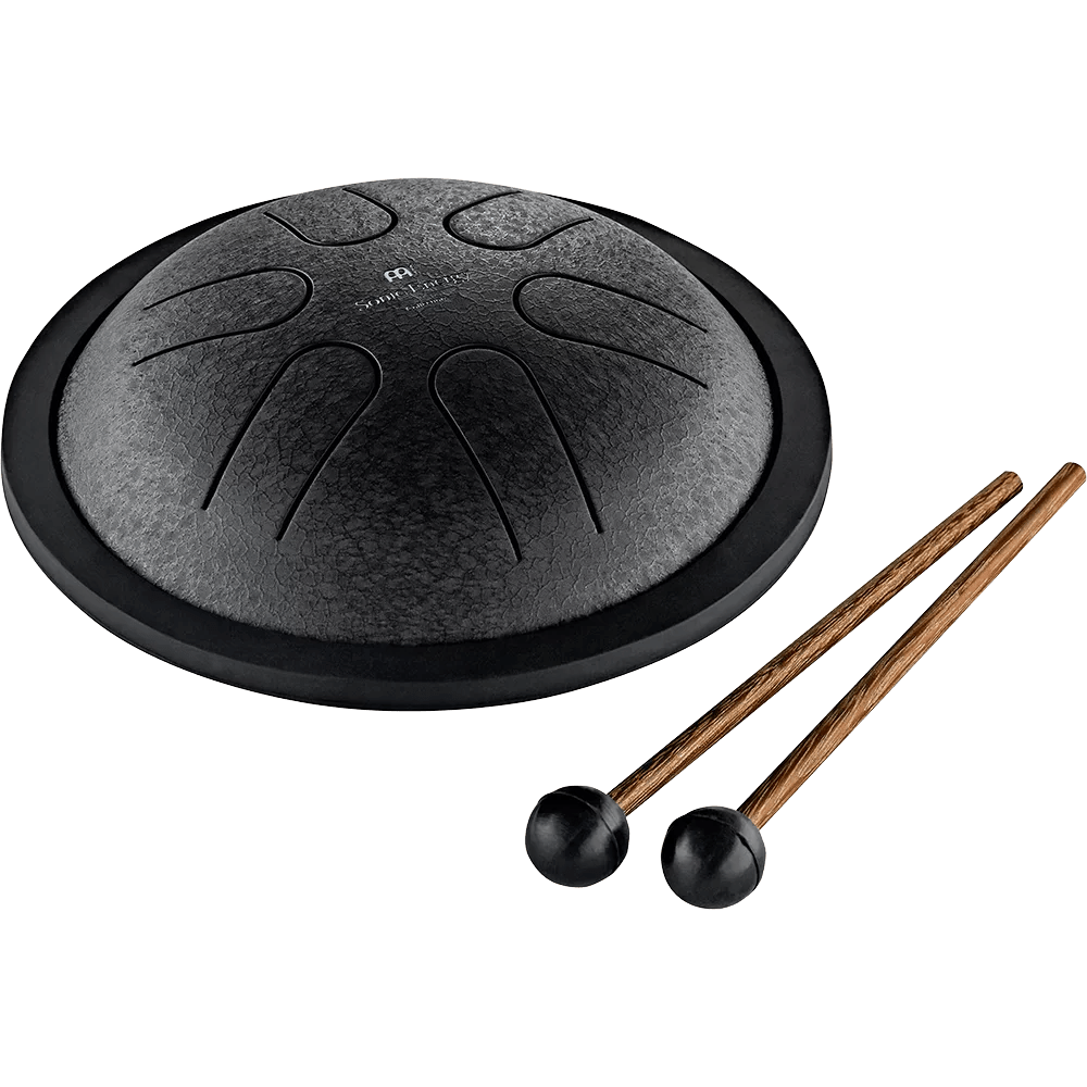 Polished Luna Panther Small Steel Tongue Drum 7" Tongue Drum, G Minor, Navy Blue - SSTD2NB featuring natural patterning - Luna Panther
