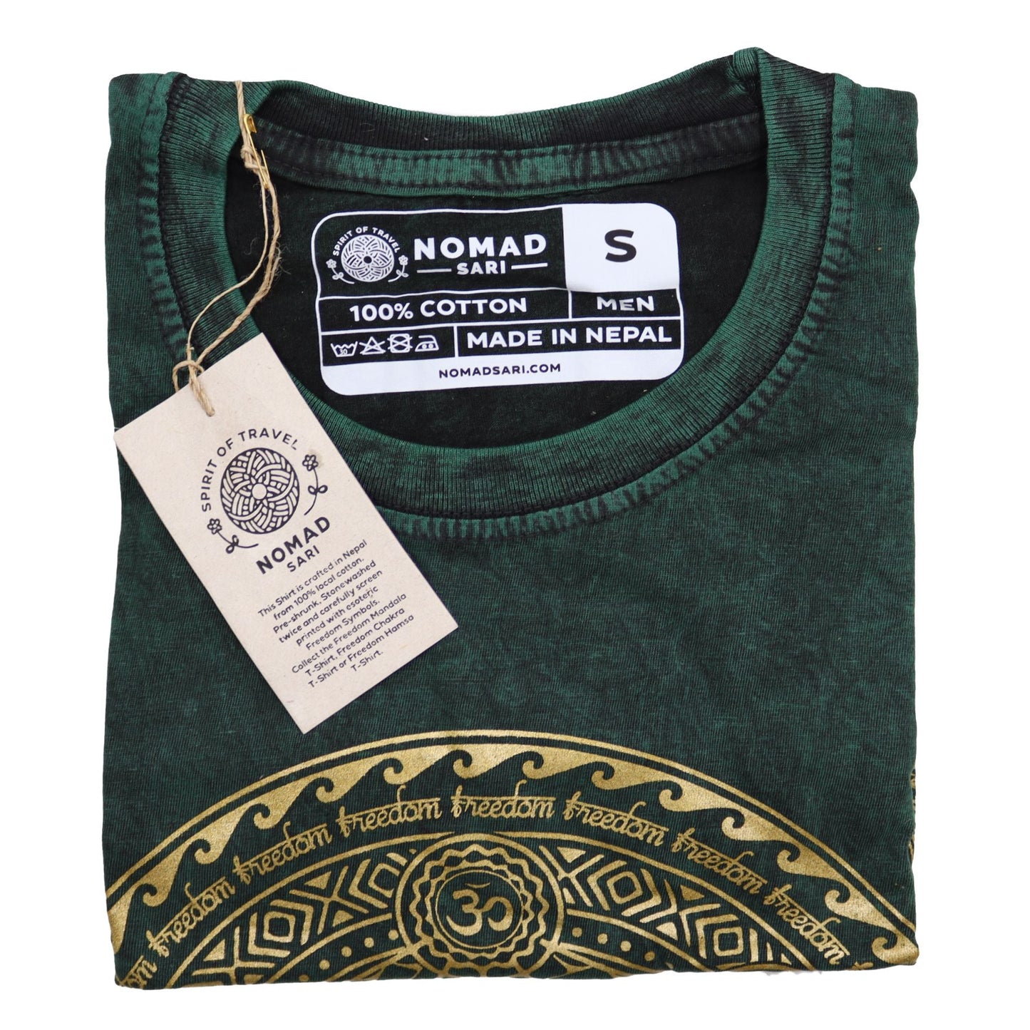Polished Small Stone Washed T-Shirt - Chakra - Green featuring natural patterning and unique variations - Luna Panther