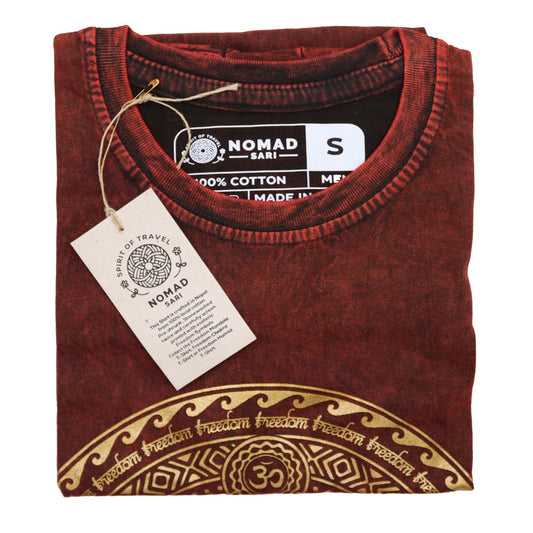 Polished Small Stone Washed T-Shirt - Chakra - Maroon featuring natural patterning and unique variations - Luna Panther