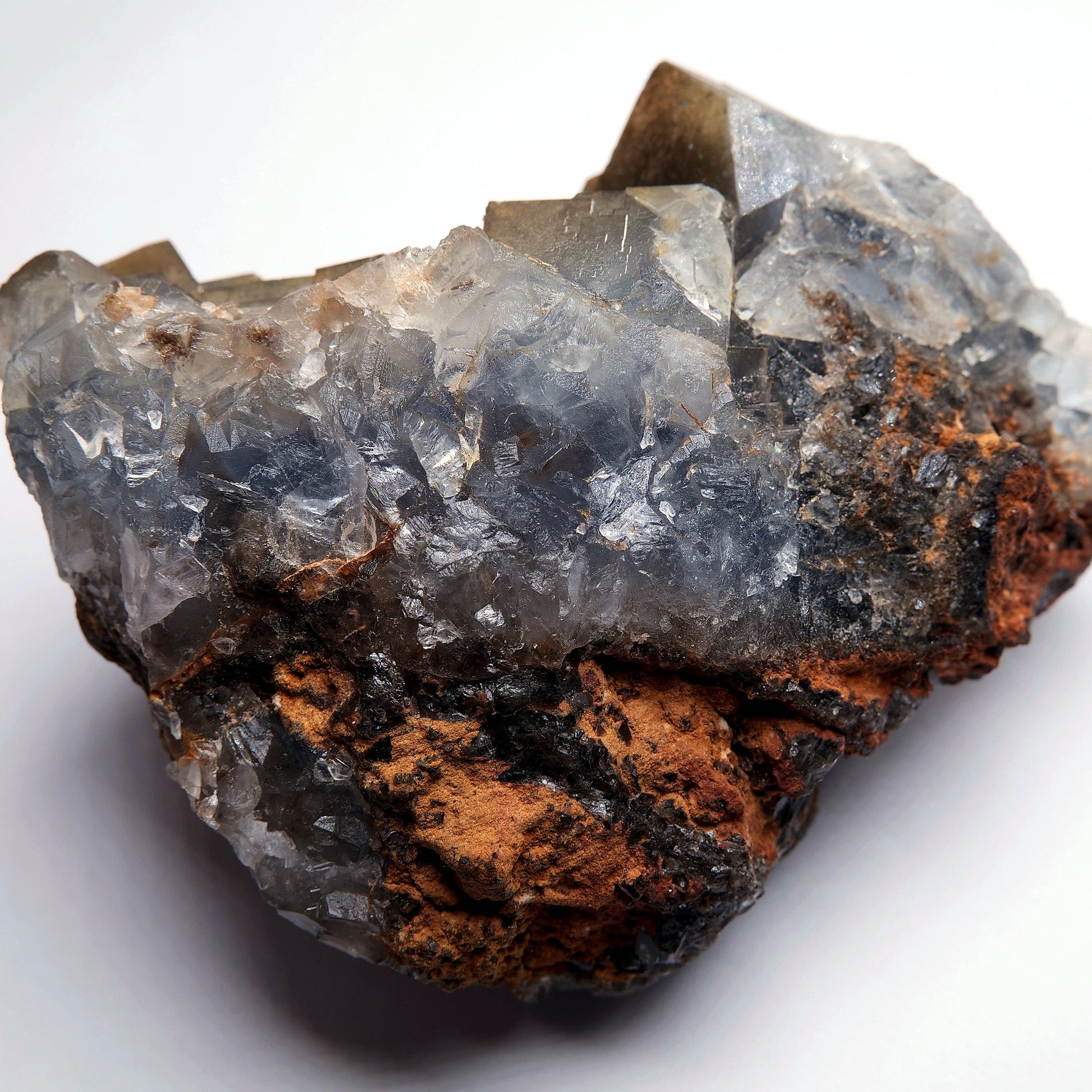 Smoky Grey Fluorite on Matrix - 398g - Luna Panther