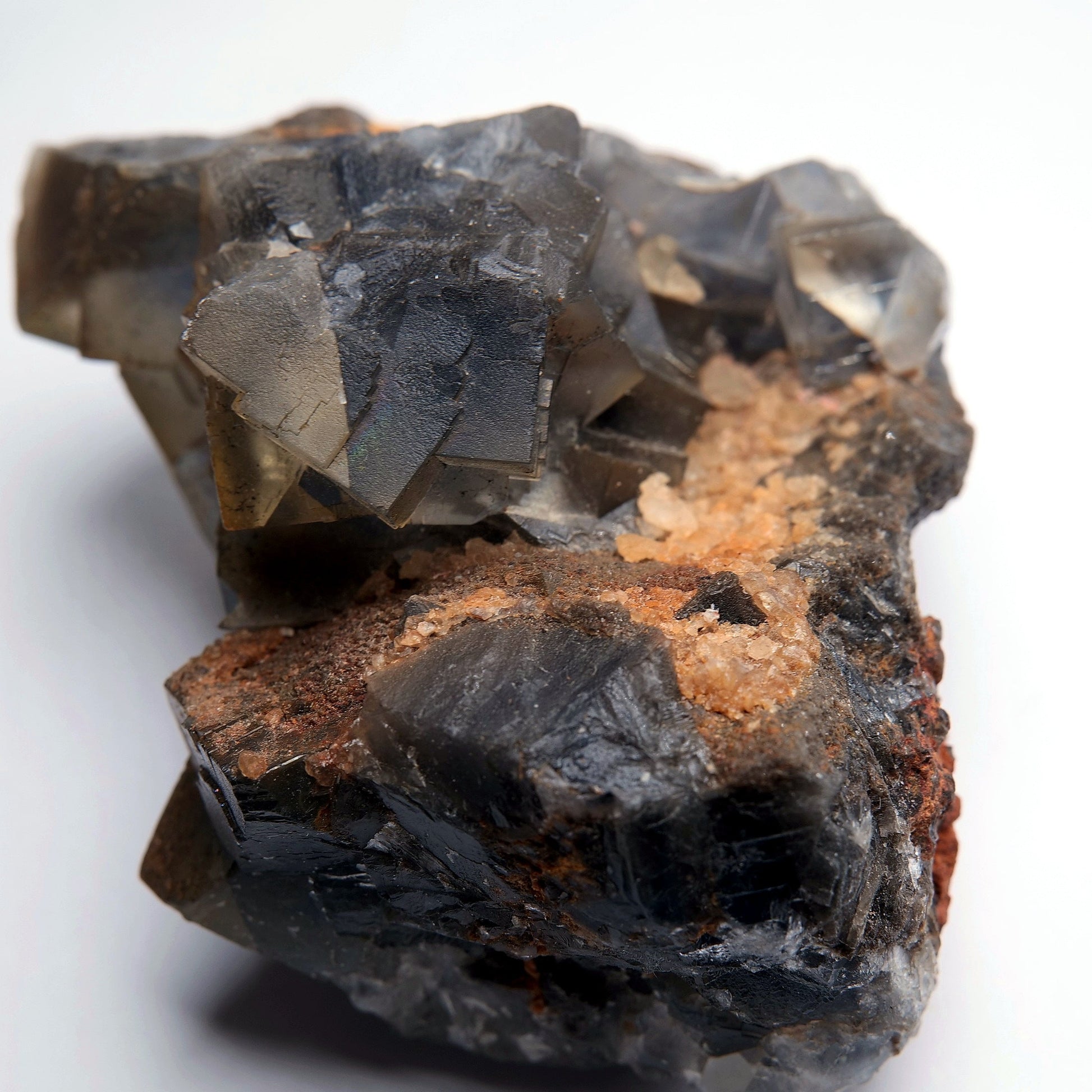 Smoky Grey Fluorite on Matrix - 398g - Luna Panther