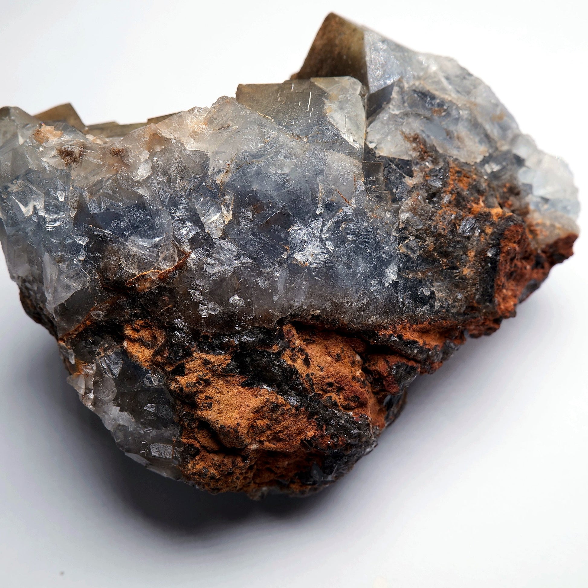 Smoky Grey Fluorite on Matrix - 398g - Luna Panther