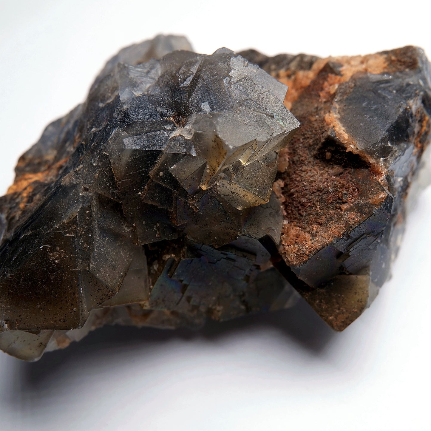 Smoky Grey Fluorite on Matrix - 398g - Luna Panther