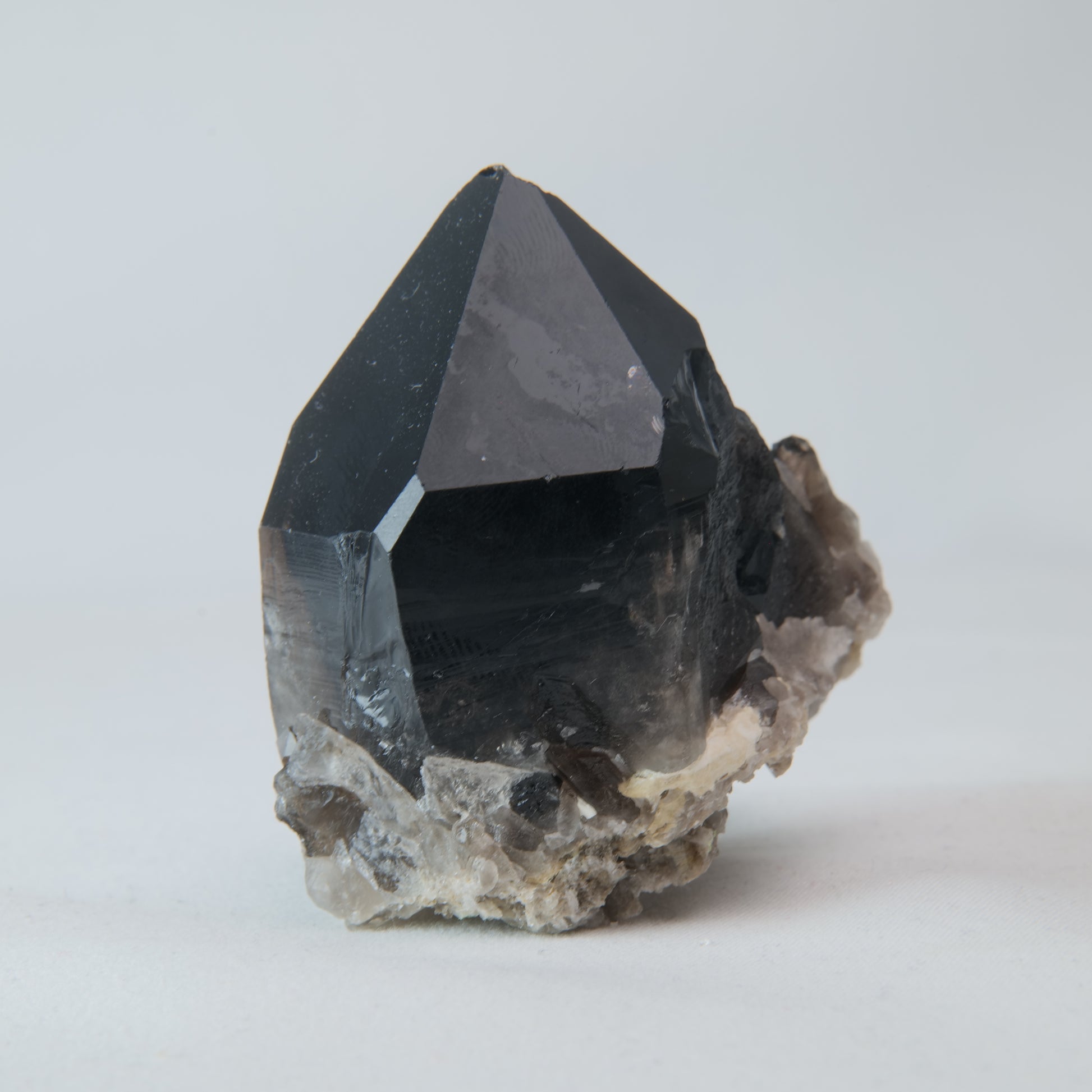 Smoky Quartz Cluster on Matrix 109g front point detail