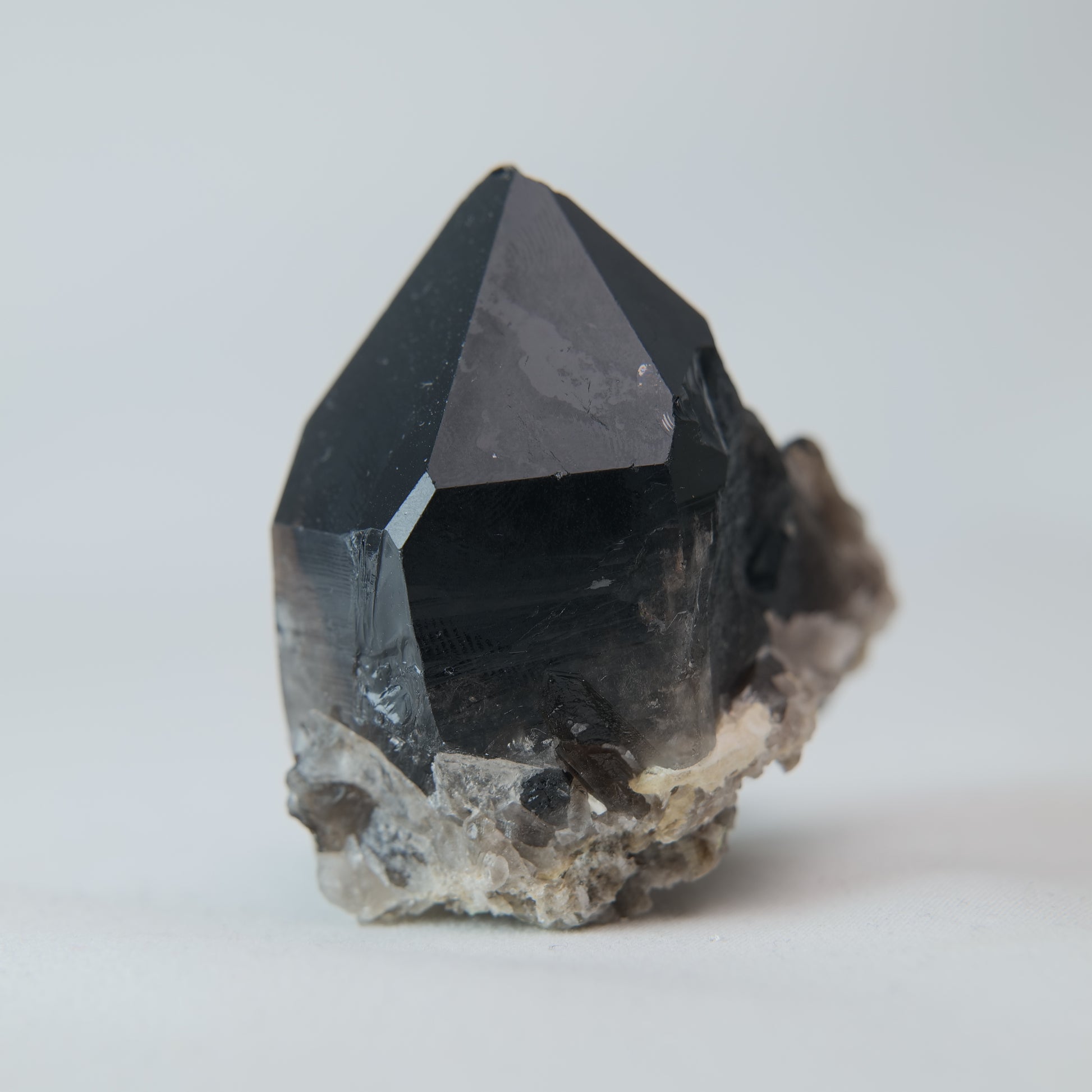 Smoky Quartz Cluster on Matrix 109g front view