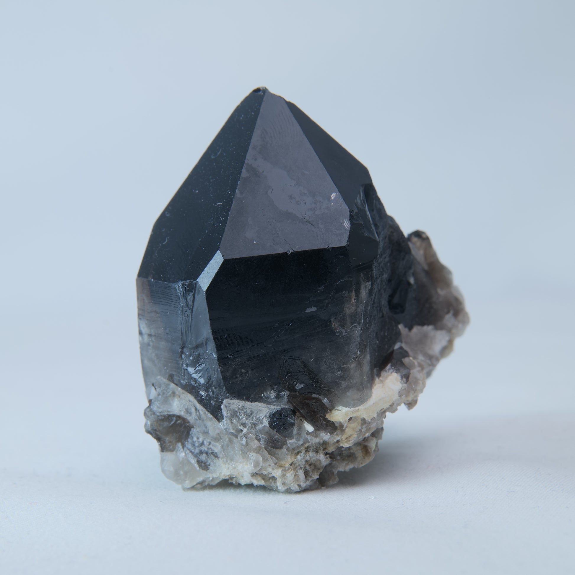 Smoky Quartz Cluster on Matrix 109g side view