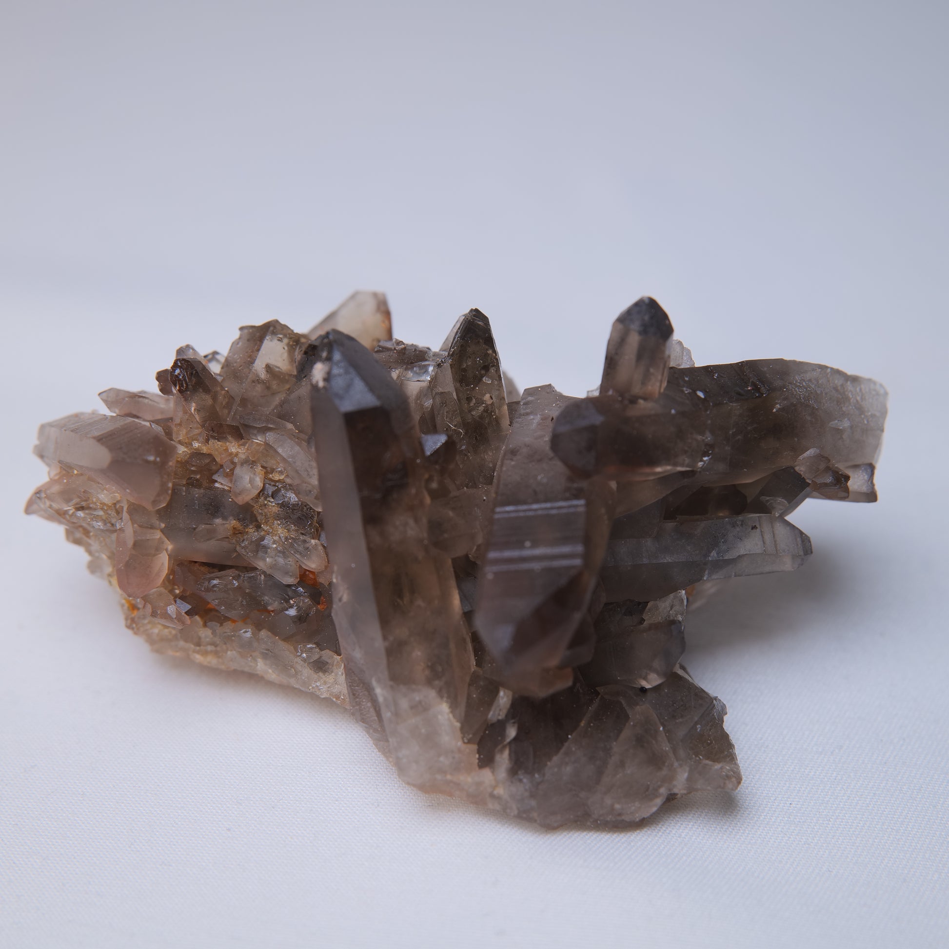 Smoky Quartz Cluster on Matrix 118g crystal detail