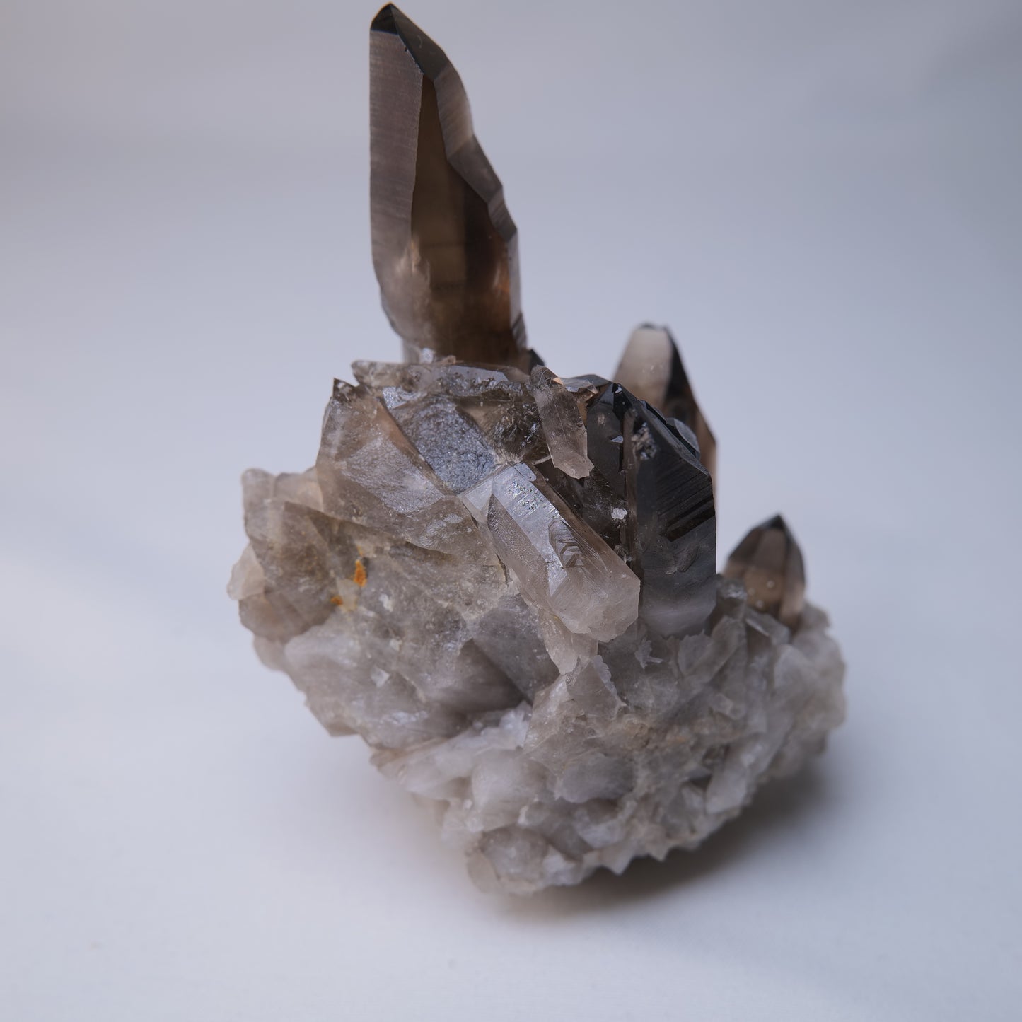 Smoky Quartz Cluster on Matrix 190g side view