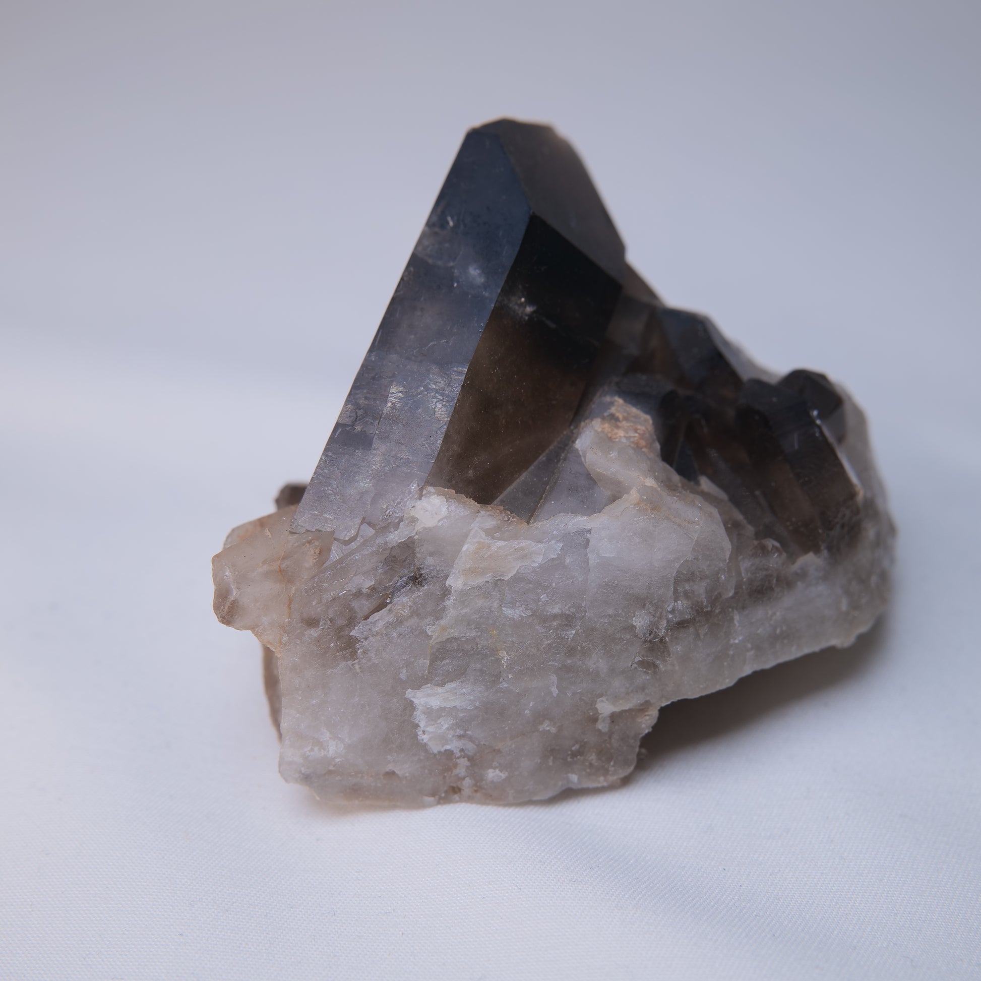 Smoky Quartz Cluster on Matrix 222g crystal detail