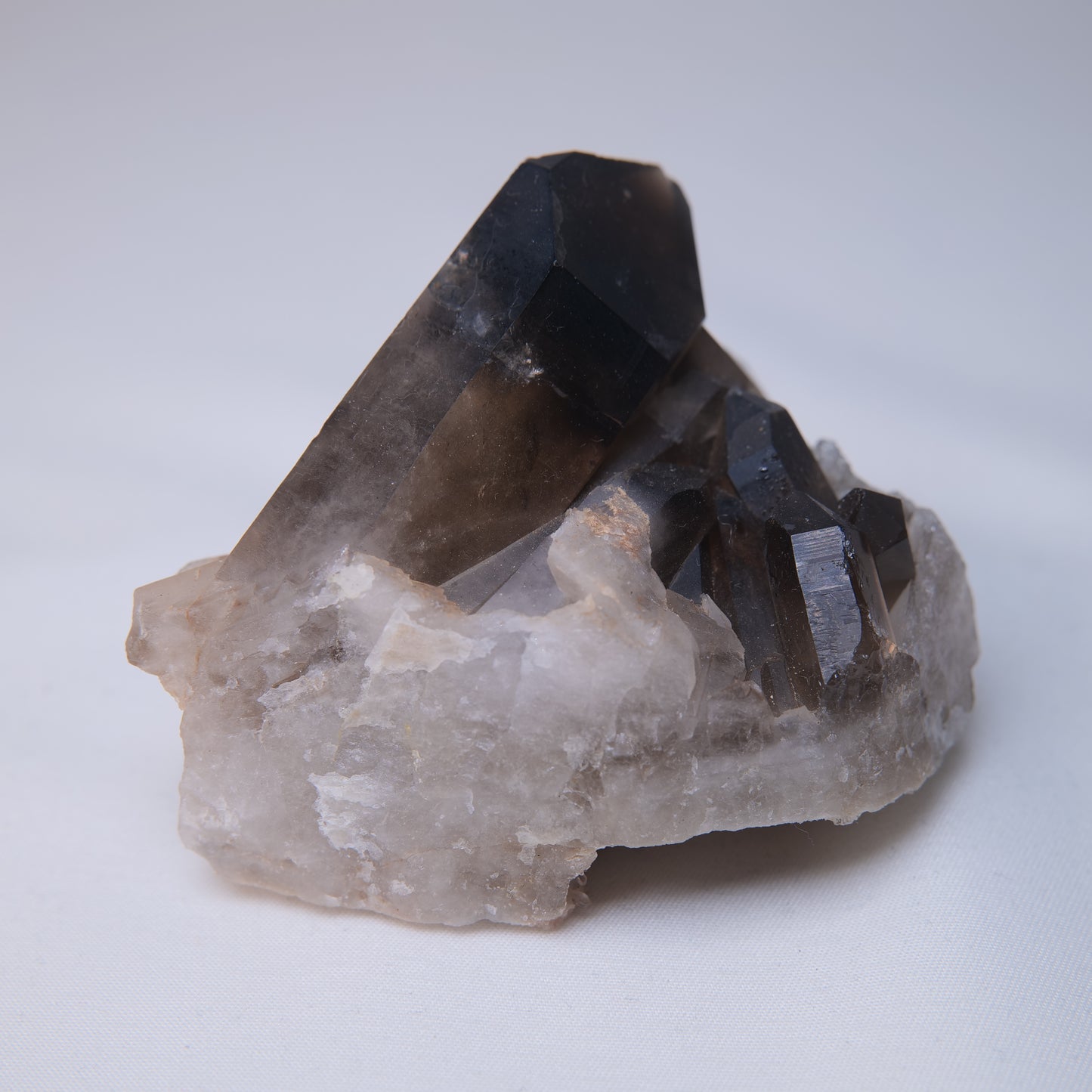 Smoky Quartz Cluster on Matrix 222g front view