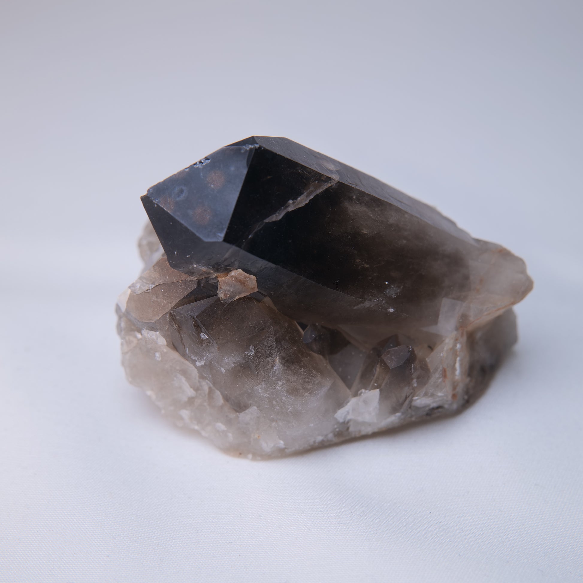 Smoky Quartz Cluster on Matrix 222g reverse view