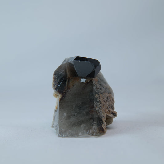 Smoky Quartz Cluster on Matrix 63g — minerals, image 2 of 4. alternate view