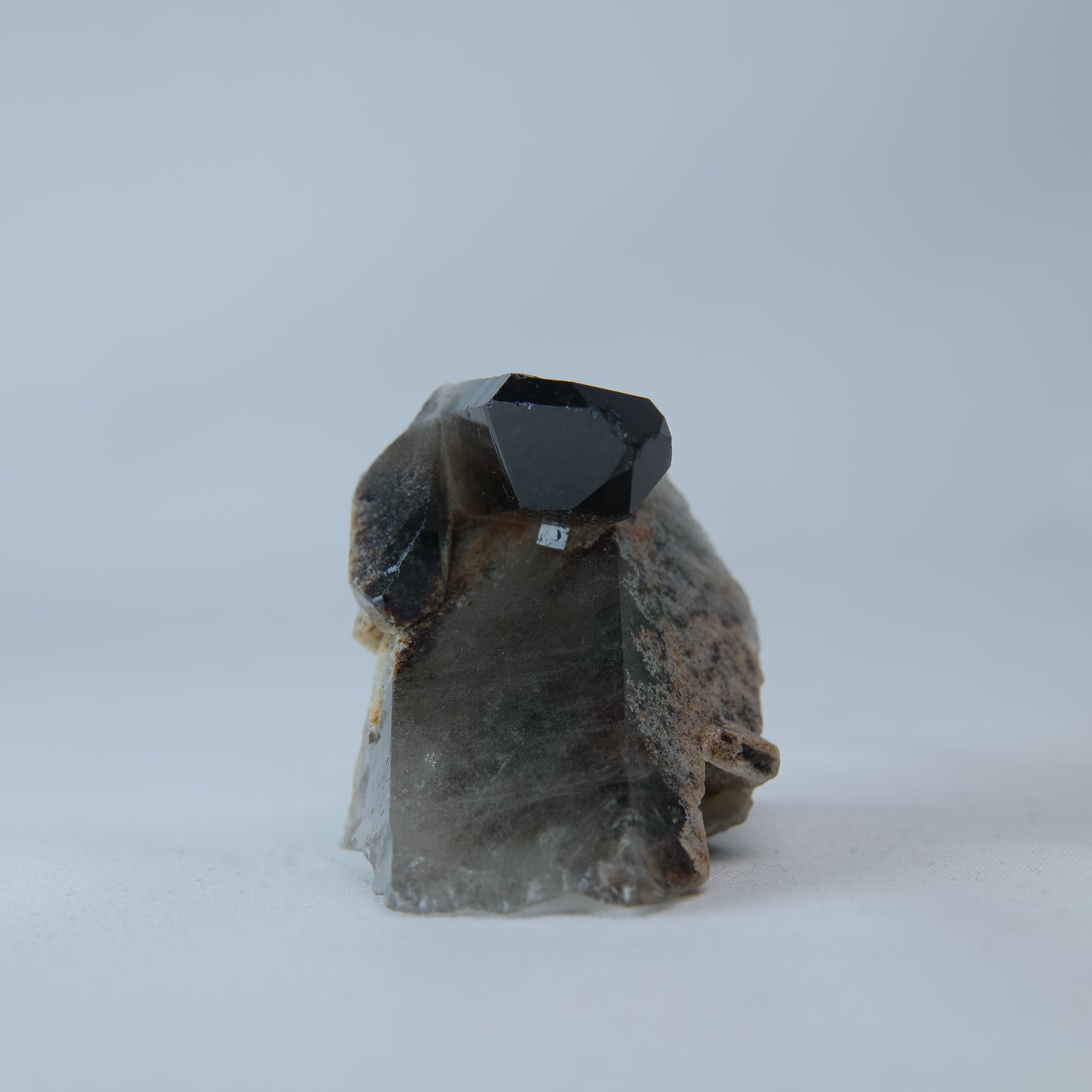 Smoky Quartz Cluster on Matrix 63g angle view
