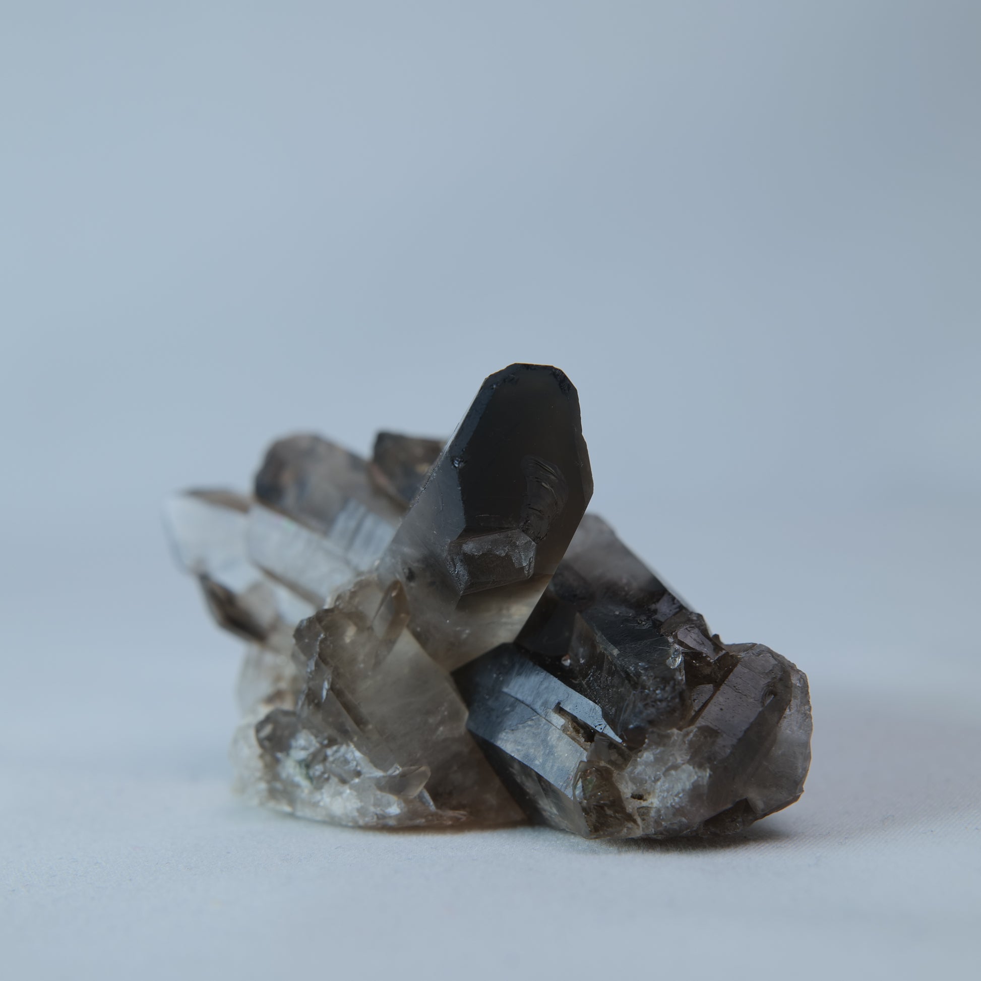 Smoky Quartz Cluster on Matrix 77g front left view
