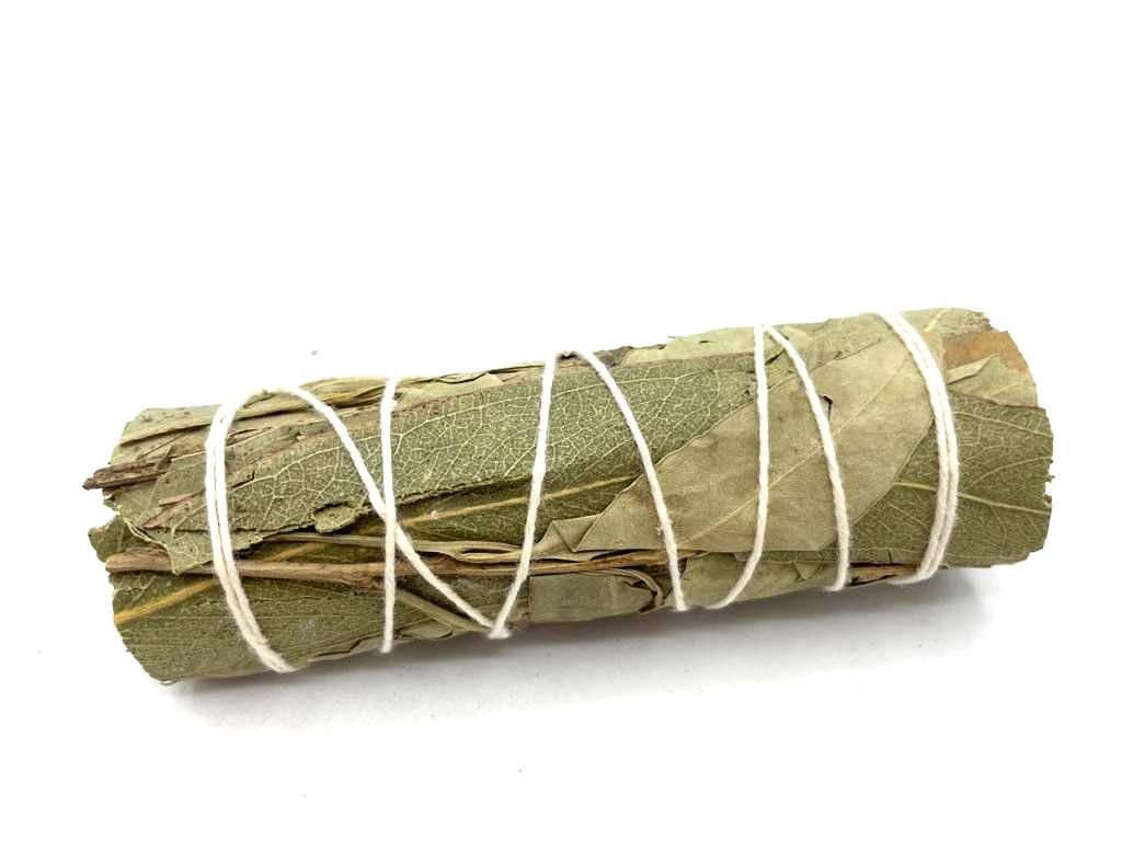 Polished Smudge Stcik - White Sage & Eucalyptus 10 cm featuring natural patterning and unique variations - Luna Panther