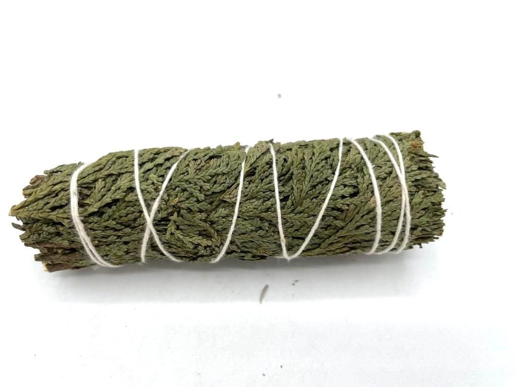 Polished Smudge Stick - Cedar Mini Loosec - 11 cm featuring natural patterning and unique variations - Luna Panther