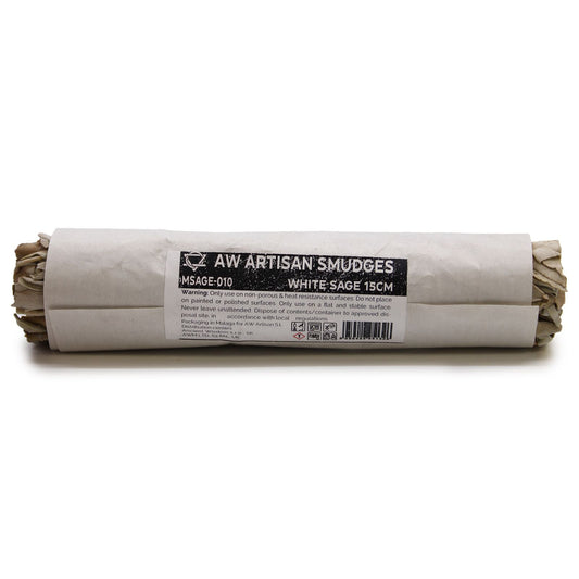 Polished Smudge Stick - White Sage 15cm featuring natural patterning and unique variations - Luna Panther