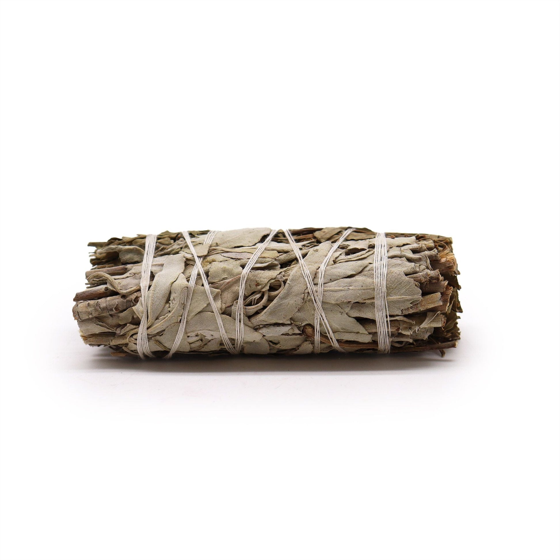 Polished Smudge Stick - White Sage and Pirul Foliage featuring natural patterning and unique variations - Luna Panther