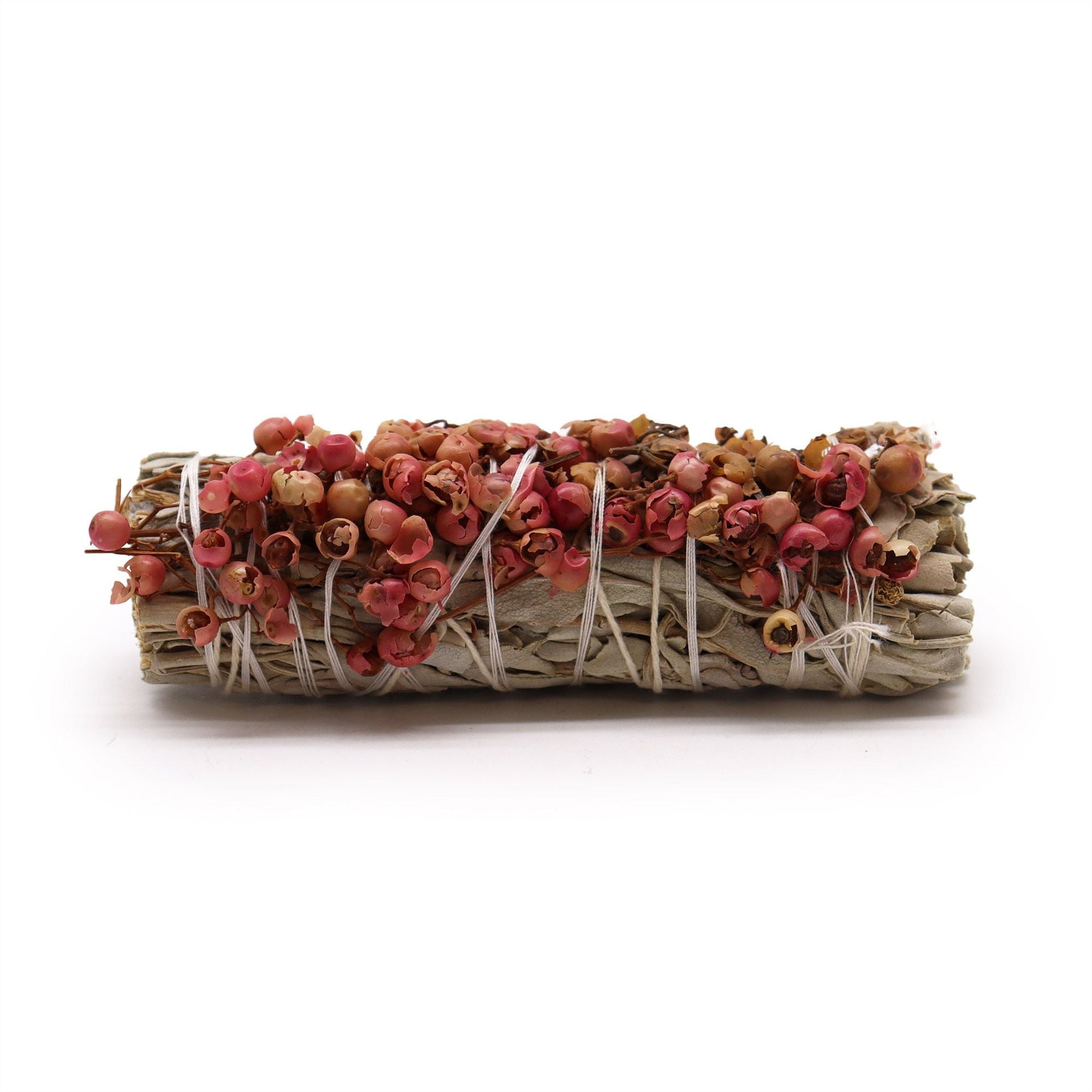 Polished Smudge Stick - White Sage and Pirul Seed featuring natural patterning and unique variations - Luna Panther