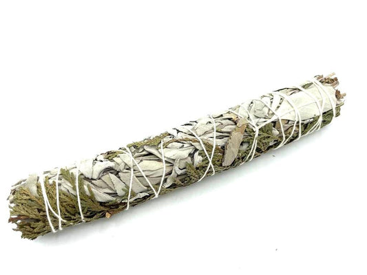 Polished Smudge Stick - White Sage & Cedar 22 cm featuring natural patterning and unique variations - Luna Panther