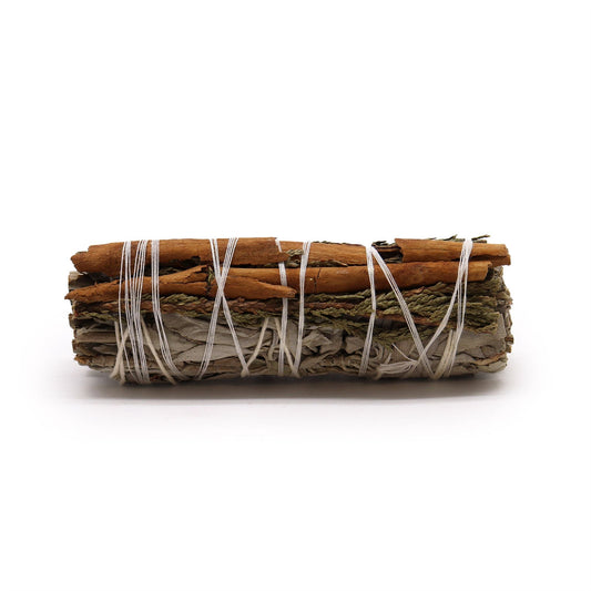 Polished Smudge Stick - White Sage, Cedar and Cinnamon featuring natural patterning and unique variations - Luna Panther