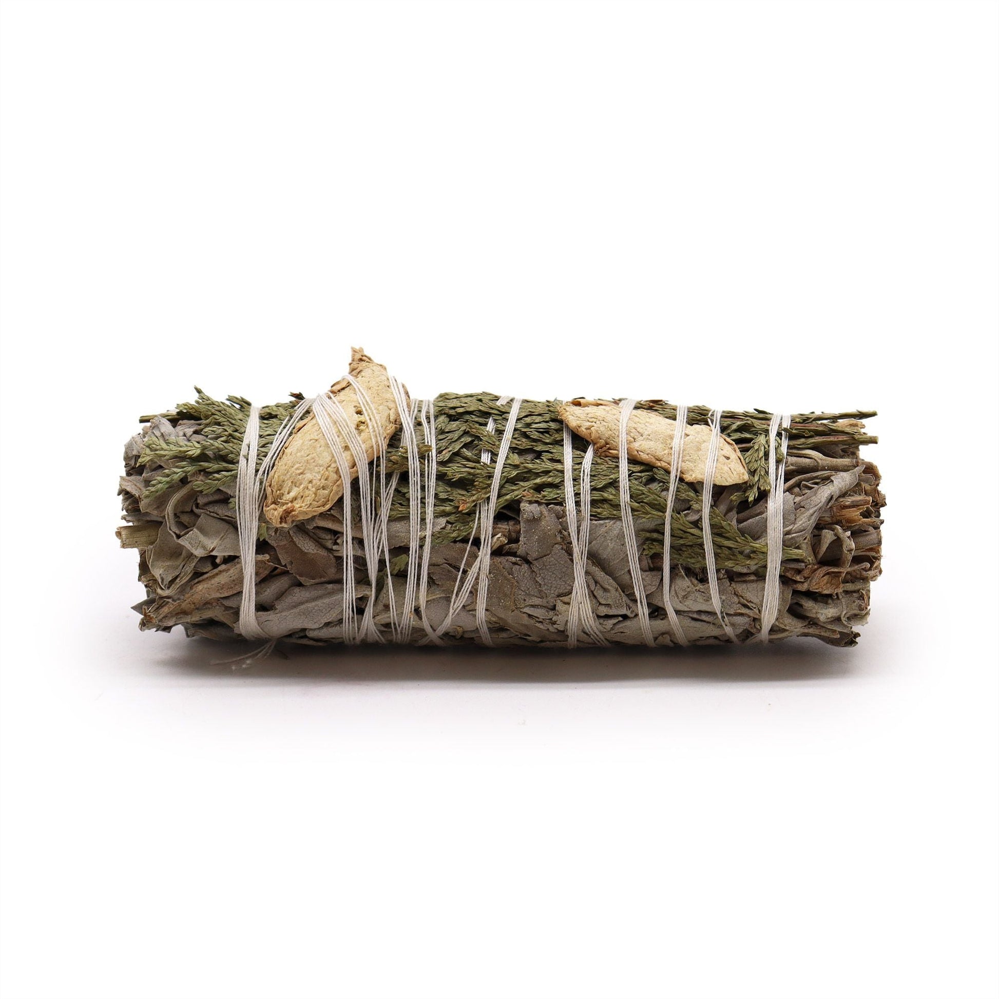 Polished Smudge Stick - White Sage, Ginger and Cedar featuring natural patterning and unique variations - Luna Panther